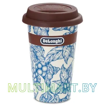 Многоразовый стакан DeLonghi Blue Flower DLSC064 0.3 л (бежевый/синий)